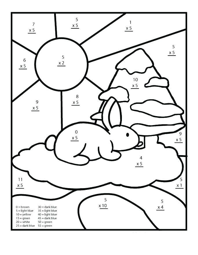 Multiplication Color By Number Worksheet Coloring Page Download 
