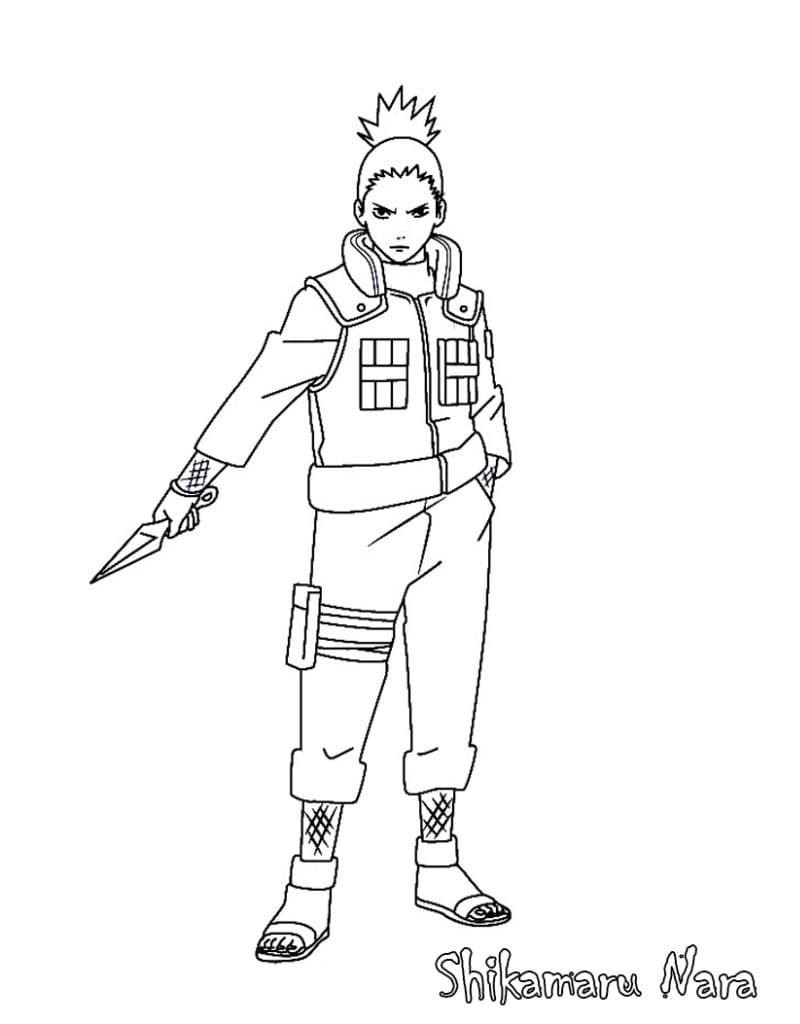 Nara Shikamaru in Naruto coloring page