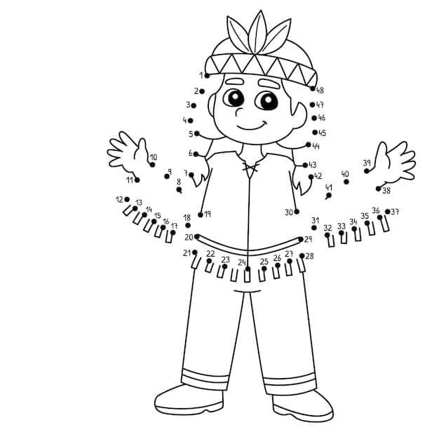 Native Color By Number coloring page