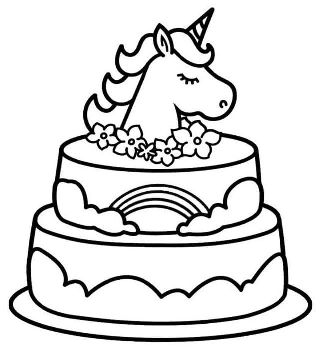 Cute Unicorn Cake Coloring Page Outline Sketch Drawing Vector, Unicorn Cake  Drawing, Unicorn Cake Outline, Unicorn Cake Sketch PNG and Vector with  Transparent Background for Free Download