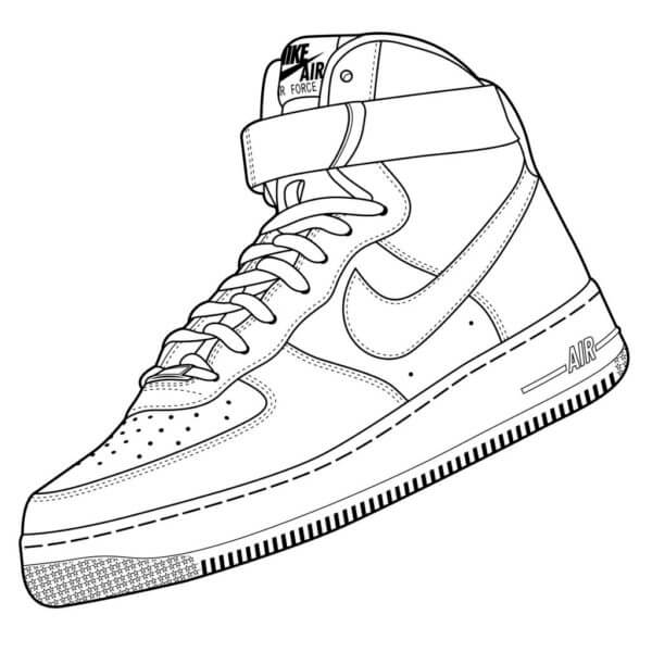 Nike Air Force 1 High coloring page - Download, Print or Color Online ...