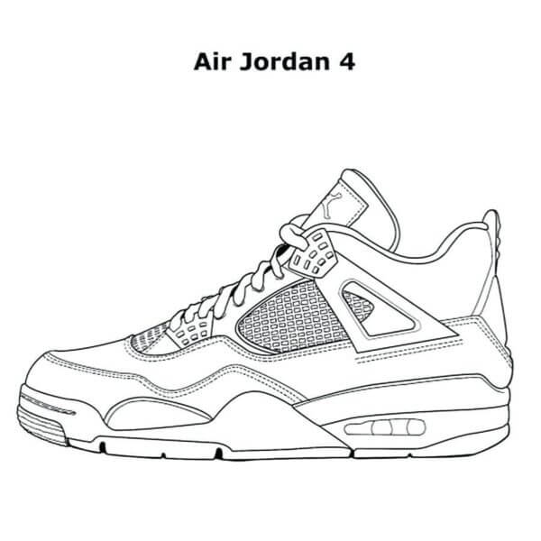 Nike Air Jordan 4 coloring page