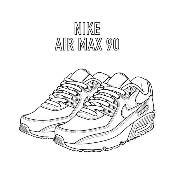 Nike Air Max 90 coloring page - Download, Print or Color Online for Free