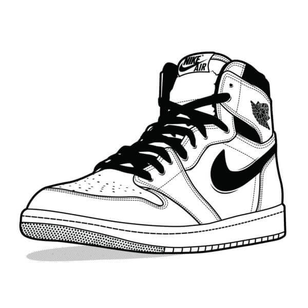 Nike Jordan 1 coloring page - Download, Print or Color Online for Free