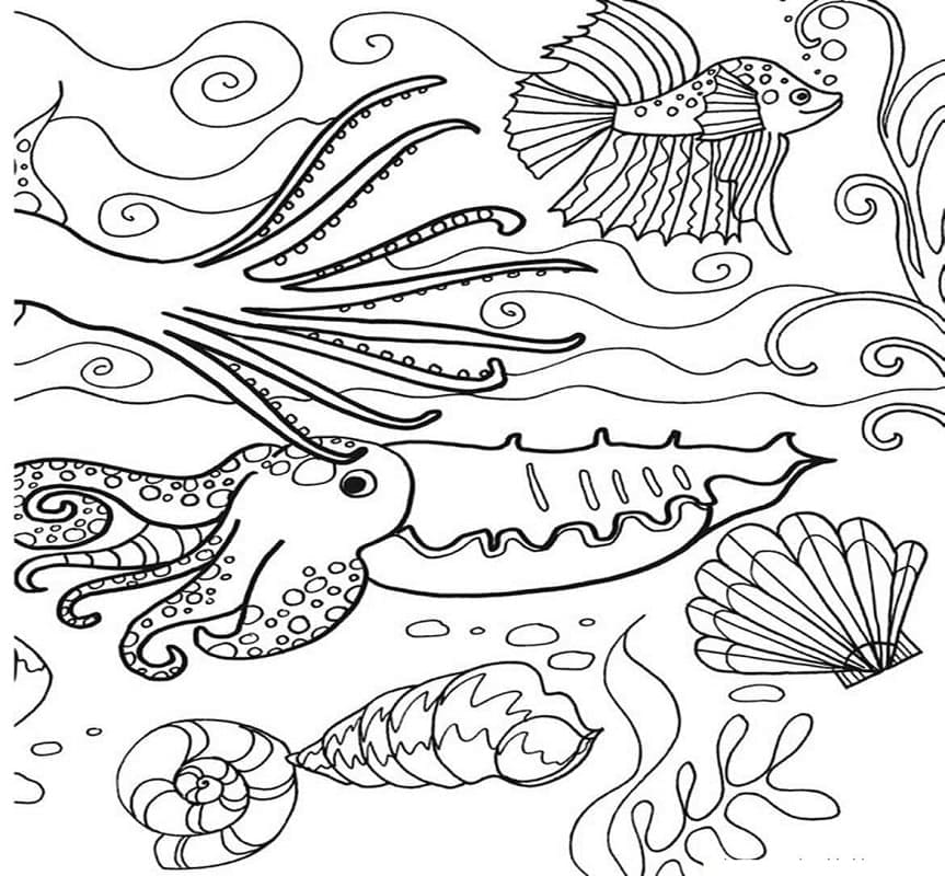 Ocean Scene coloring page