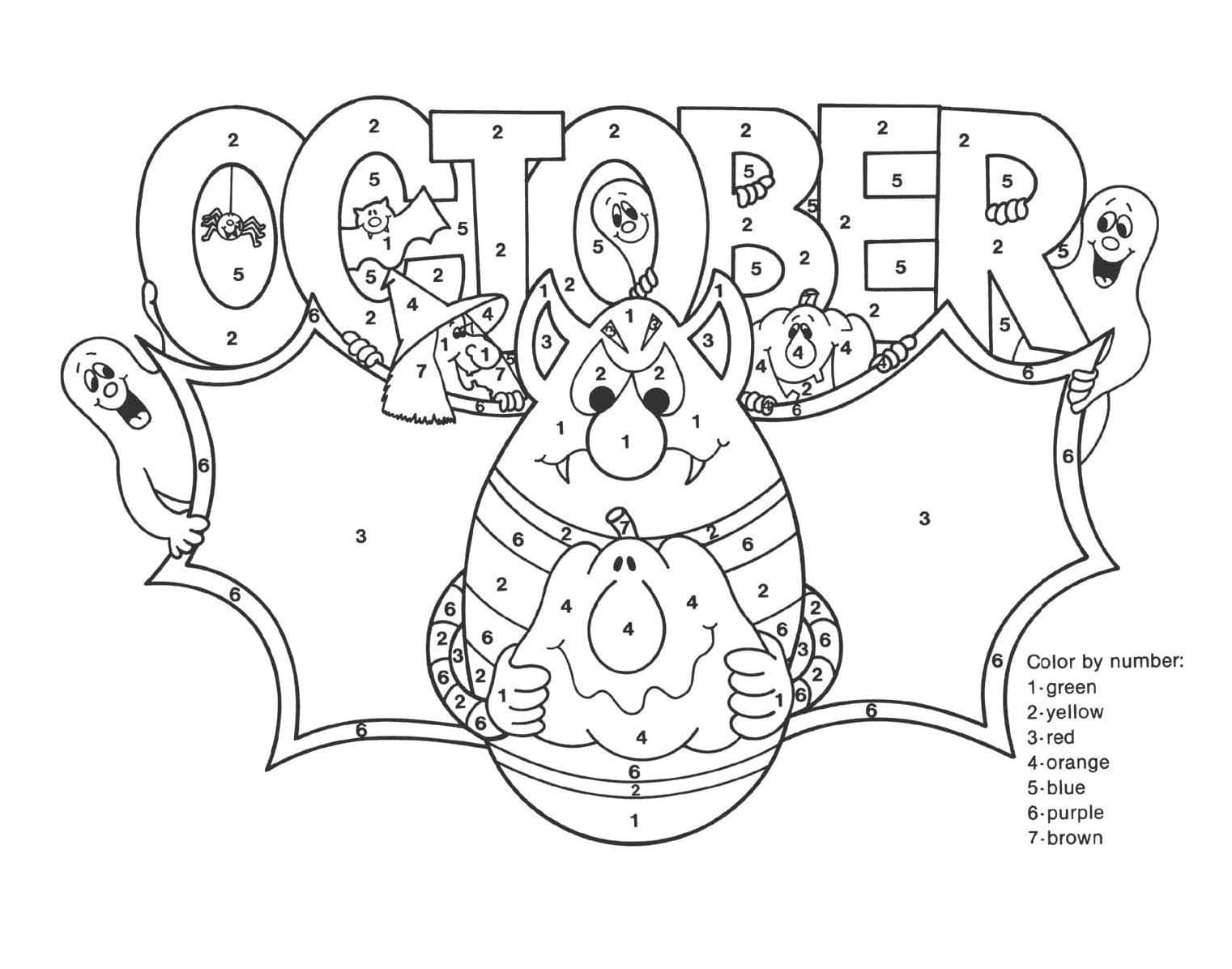 October Color By Number