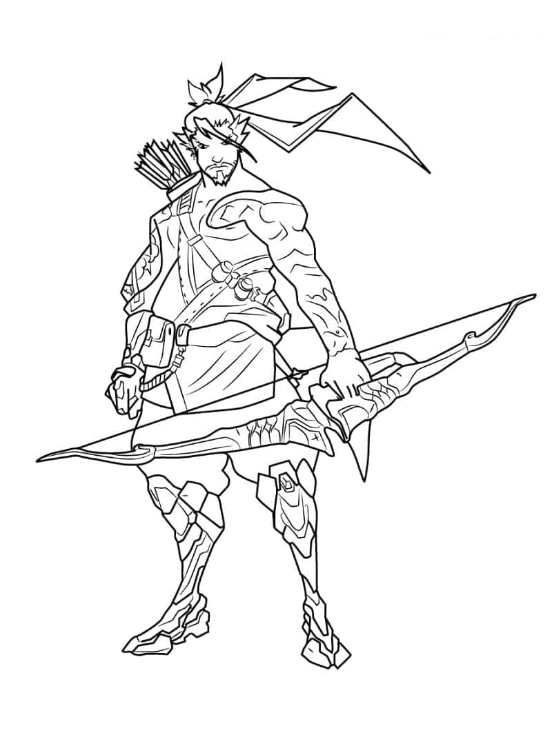 Overwatch Hanzo coloring page