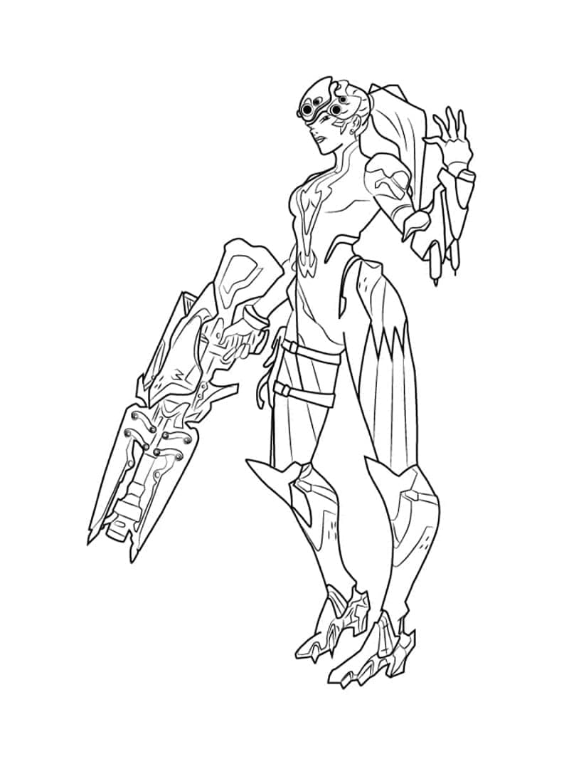 Overwatch Widowmaker coloring page