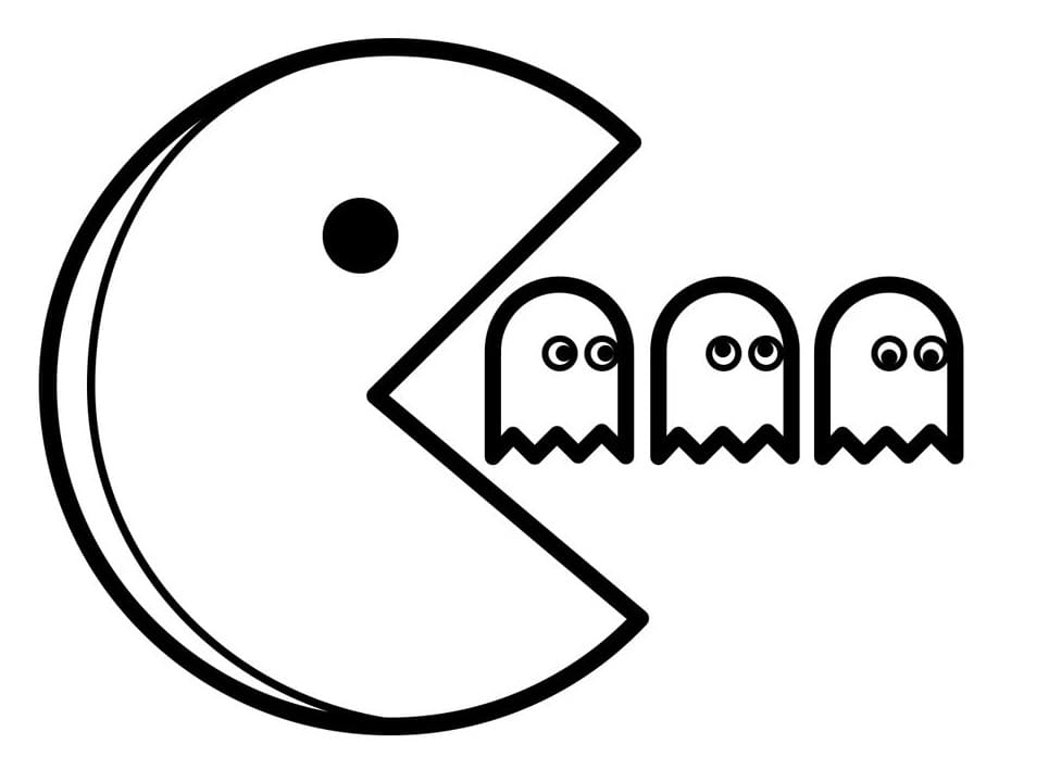 Pac Man and Ghosts coloring page - Download, Print or Color Online for Free