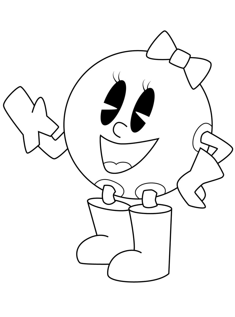 Pac Man Ms. Pac-Man coloring page - Download, Print or Color Online for ...