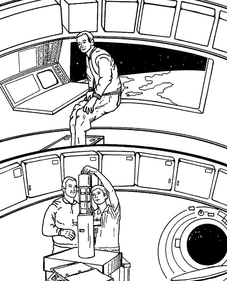 People Outer Space coloring page