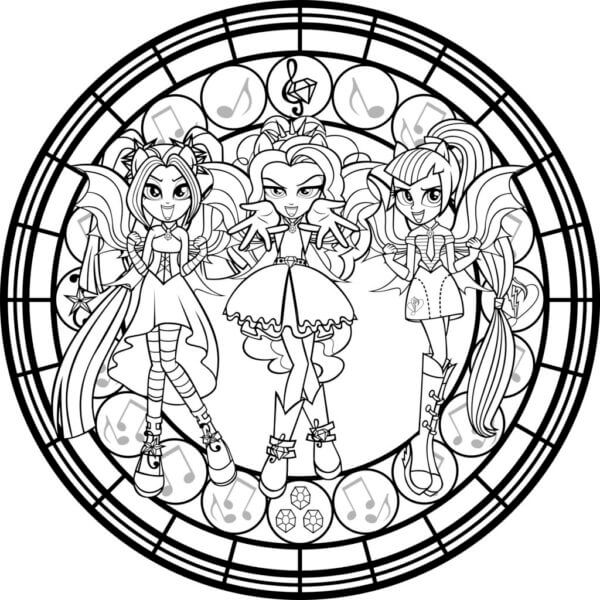 Performance Of The Famous Rock Band Rainbooms coloring page