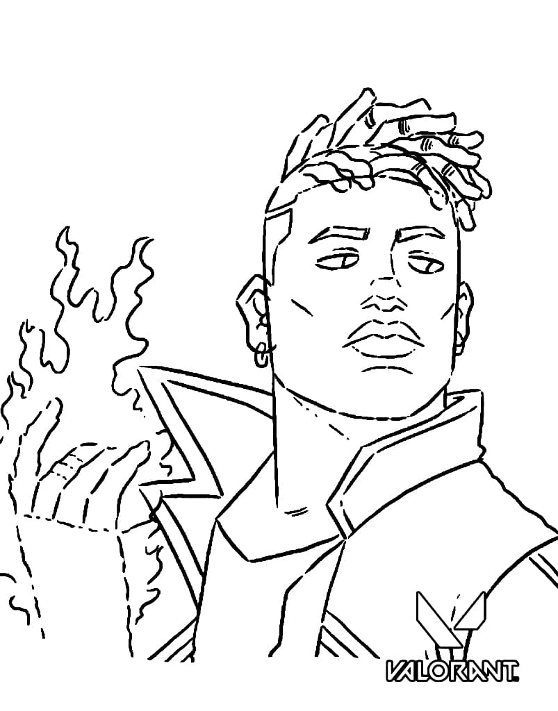 Phoenix in Valorant coloring page