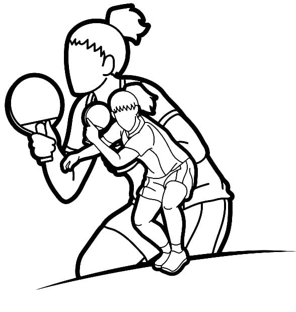 Ping Pong Player coloring page