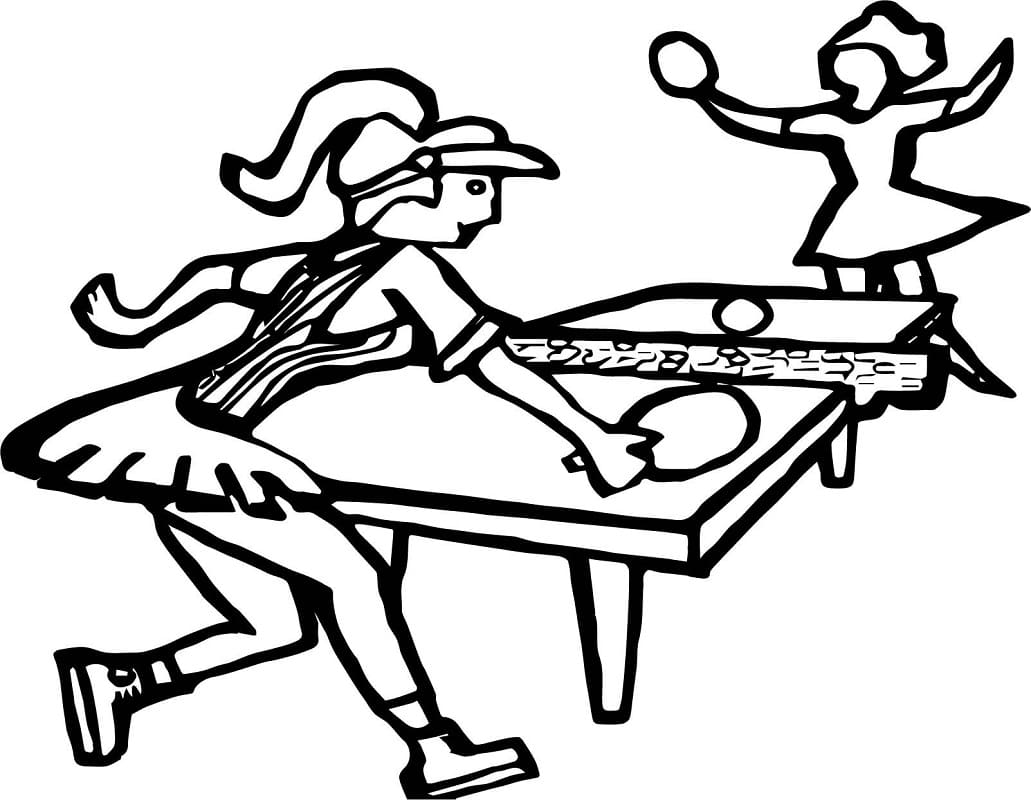 Ping Pong Players coloring page