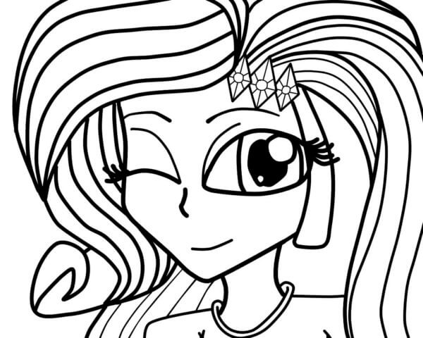 Playful Rarity Winks At You coloring page