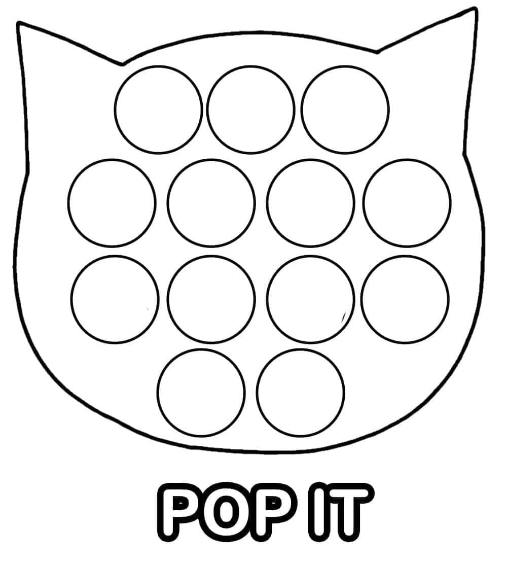 Pop It Cat coloring page