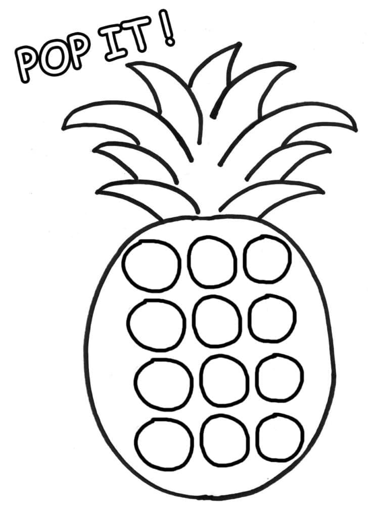 Pop It Pineapple coloring page