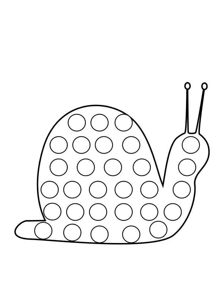 Pop It Snail coloring page