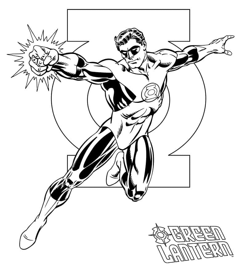 Powerful Green Lantern coloring page