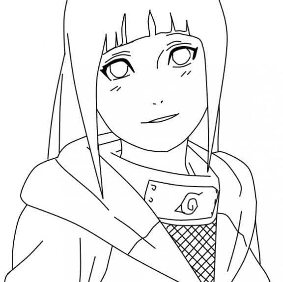 Pretty Hinata coloring page