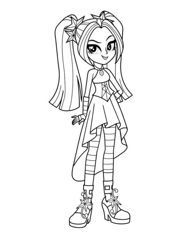 Pretty Sparkle in Star Clothes coloring page