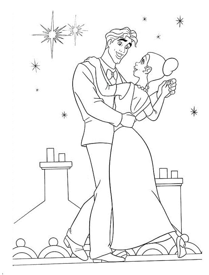 Prince Naveen with Princess Tiana coloring page - Download, Print or ...