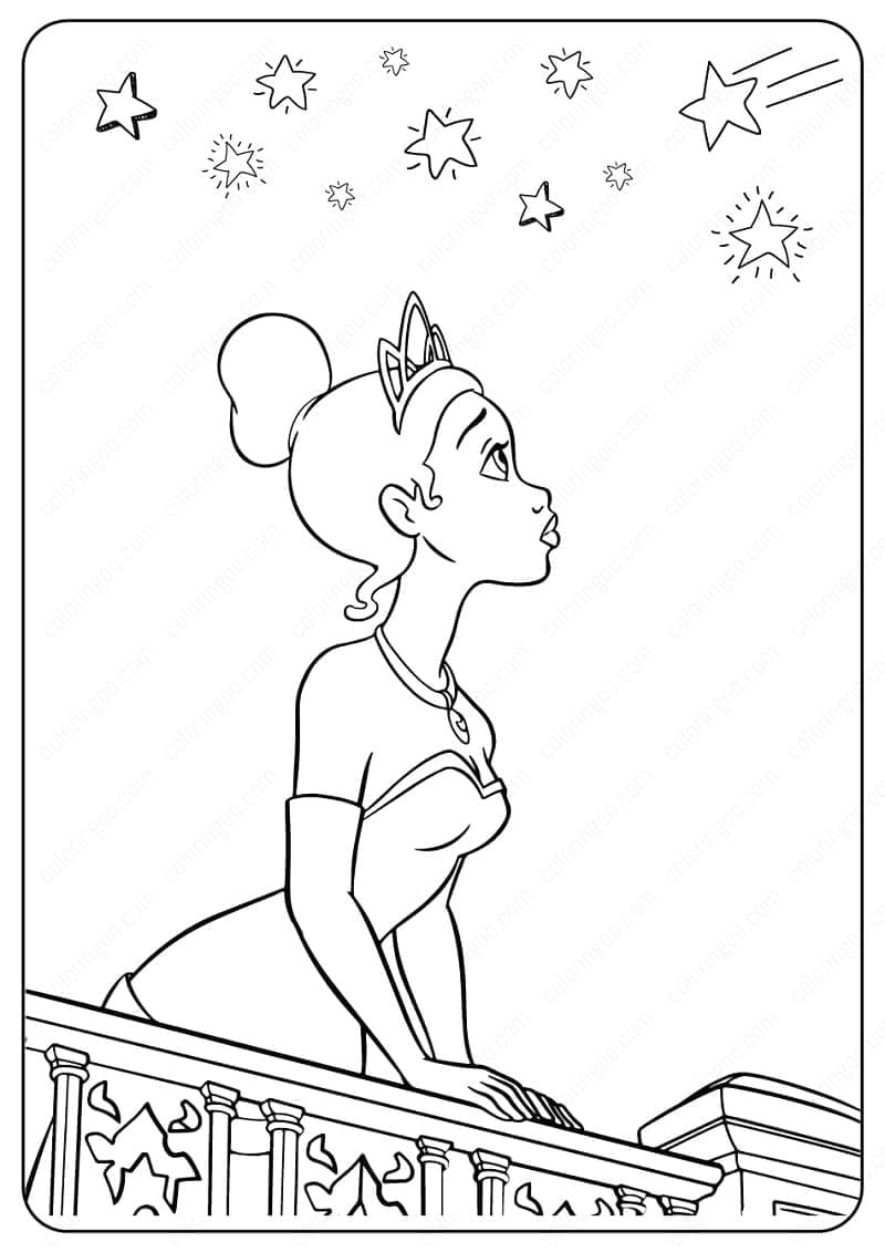 Princess and the Frog Tiana coloring page