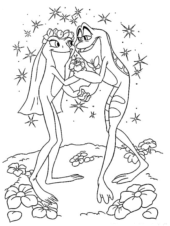 Princess Tiana Wedding coloring page