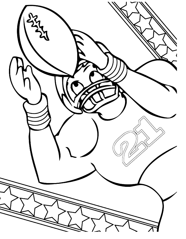 Print American Football Player coloring page