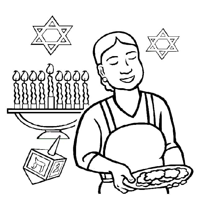 Print Hanukkah coloring page