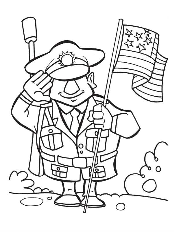 Print Happy Veterans Day coloring page