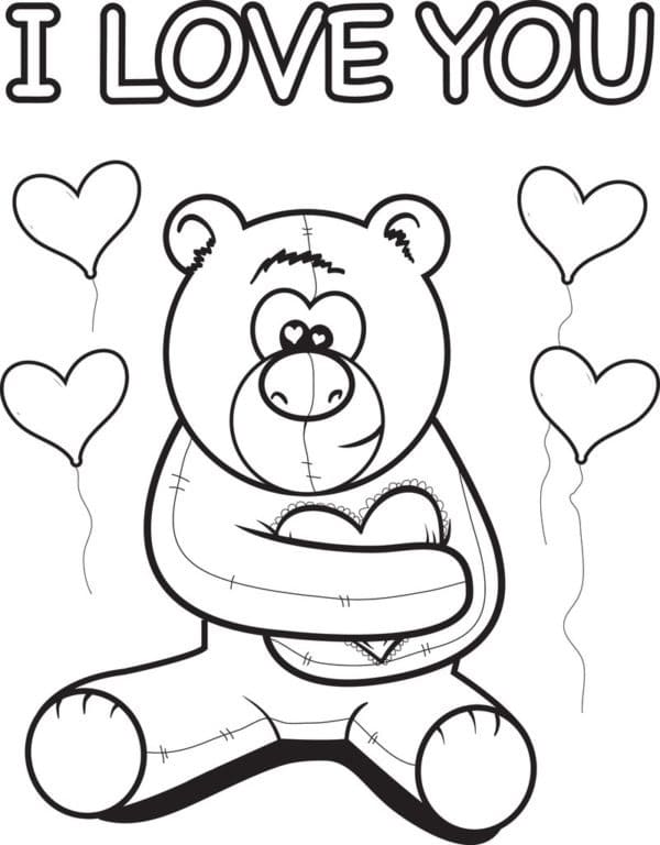 Print I Love You coloring page