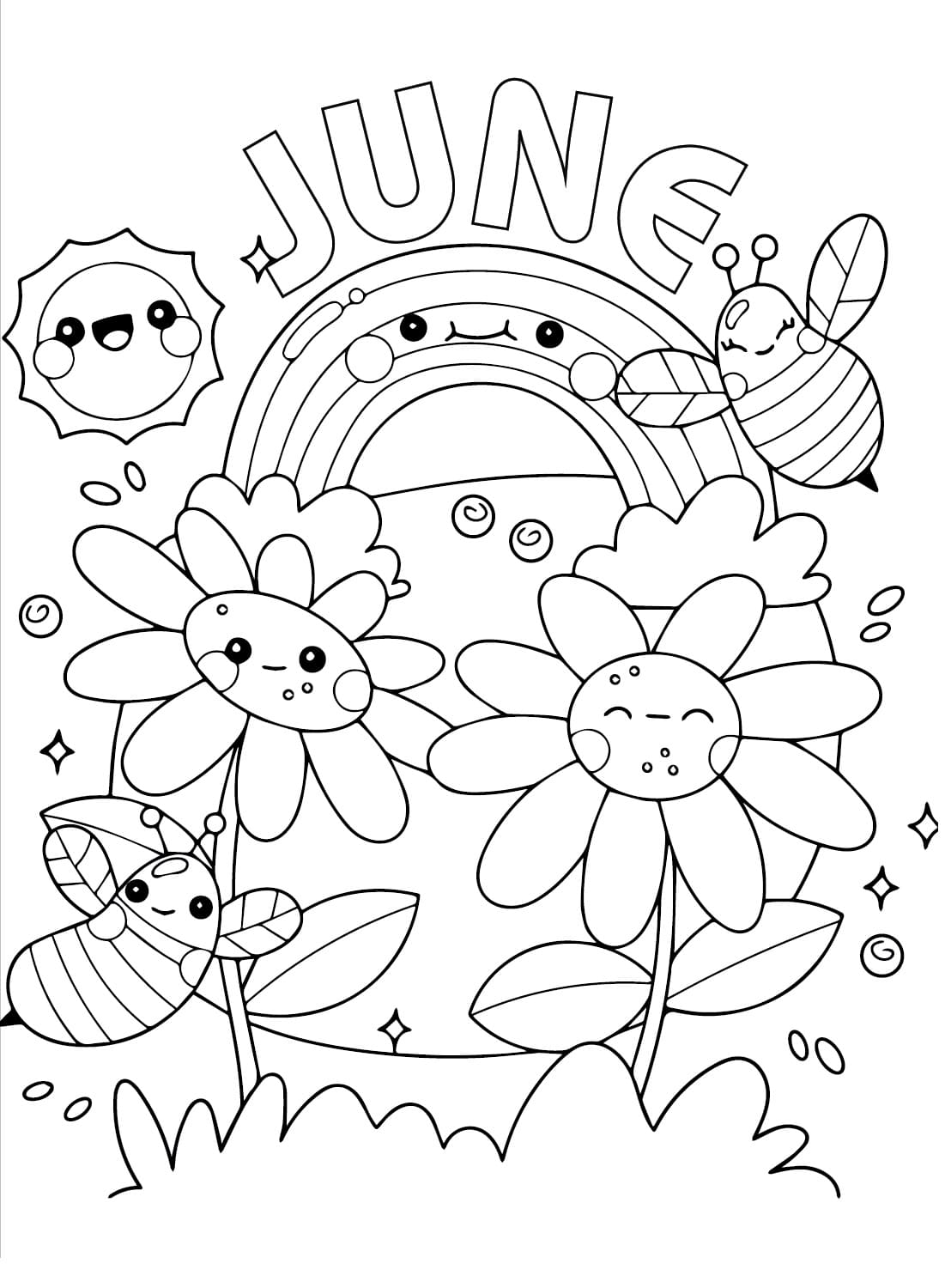 Print June coloring page - Download, Print or Color Online for Free