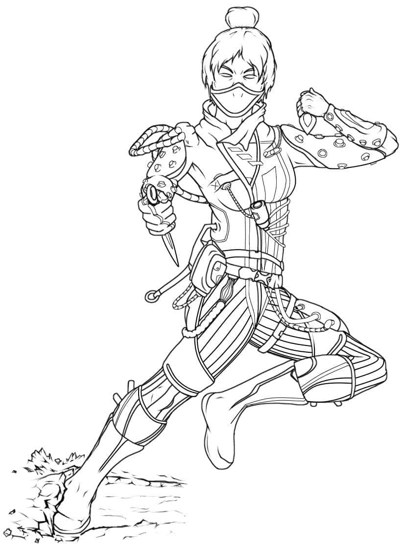 Printable Apex Legends Wraith coloring page