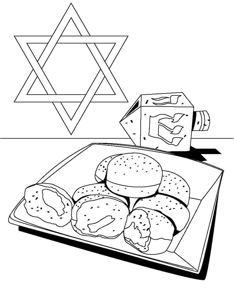 Printable Happy Hanukkah coloring page