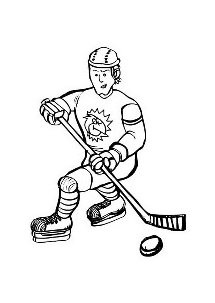 Printable Hockey Player coloring page