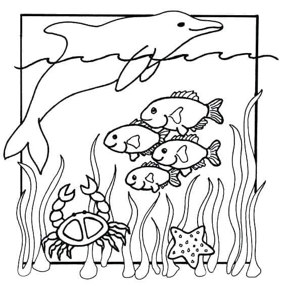 Printable Under the Ocean coloring page