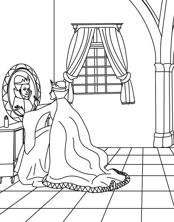 Queen in Mirror coloring page