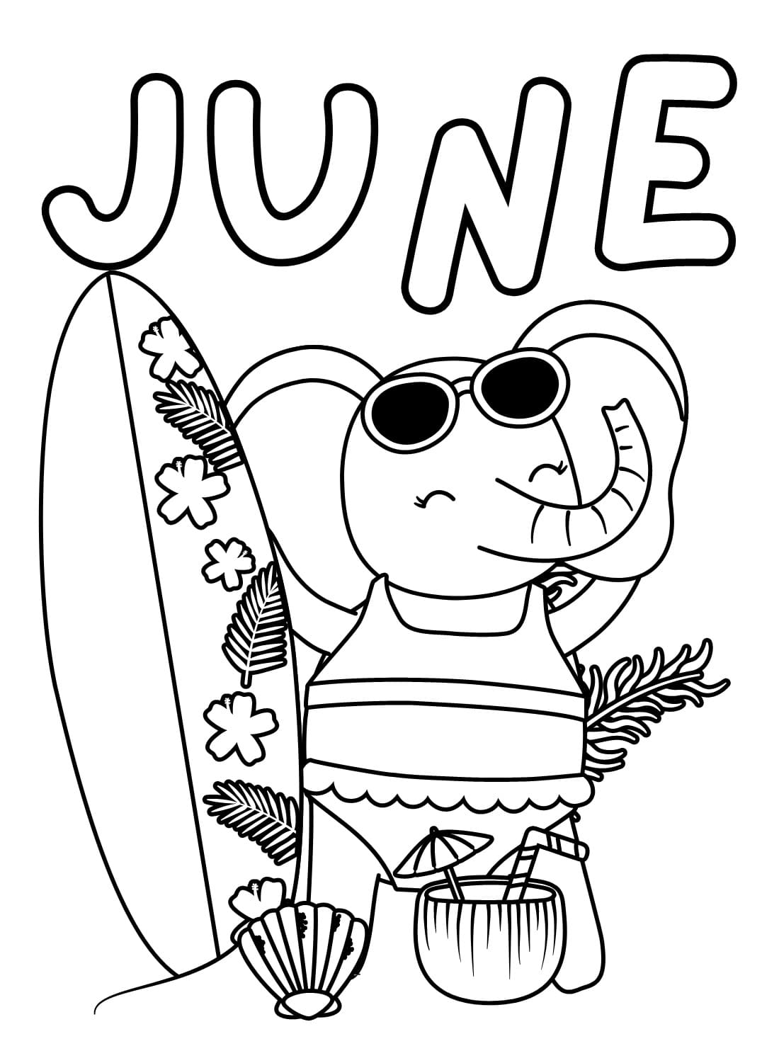 Relax June coloring page