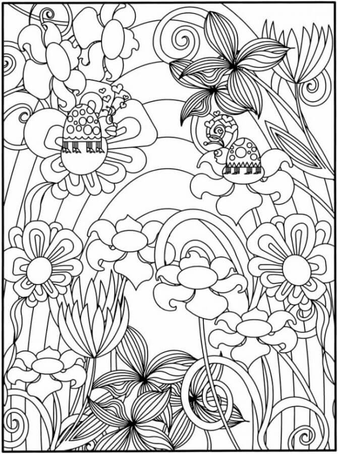 Relaxing Insect World coloring page