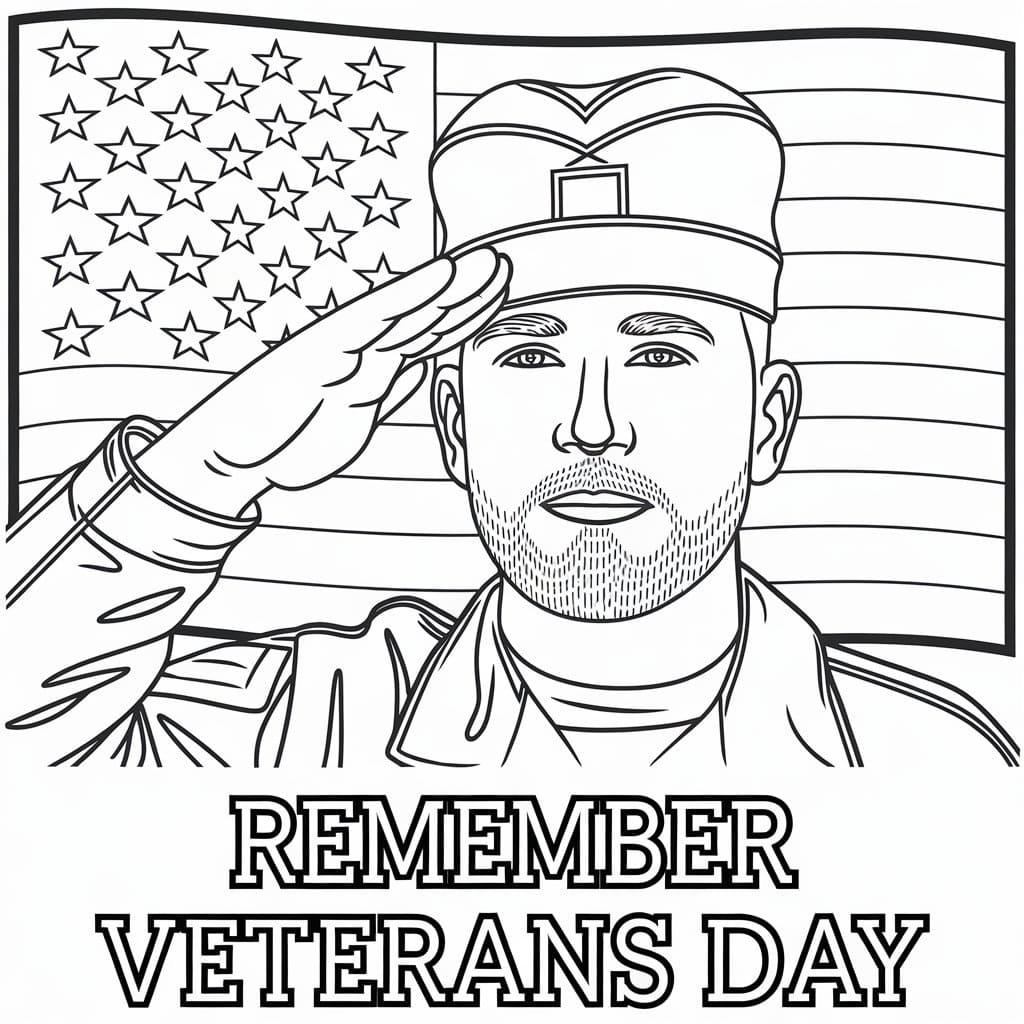 Remember Veterans Day coloring page