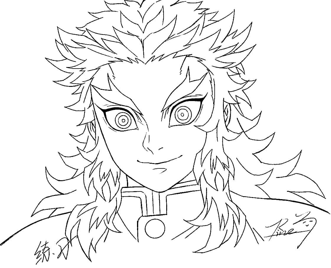 Rengoku Kyojuro is Cool coloring page