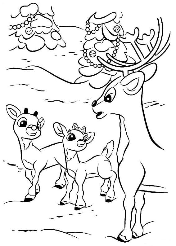 Rudolph and Coach Comet coloring page