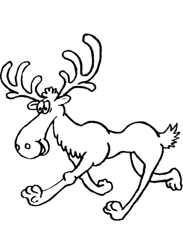 Running Moose coloring page