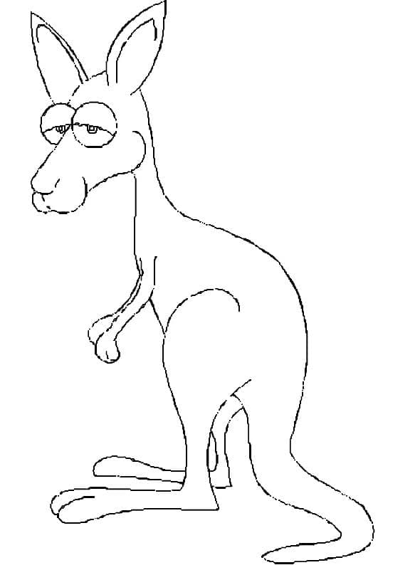 Sad Kangaroo coloring page