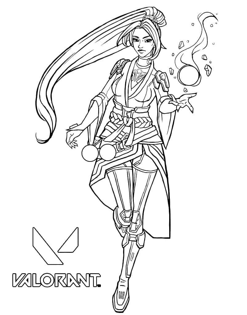 Sage in Valorant coloring page