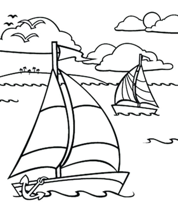 Sailing in the Ocean coloring page