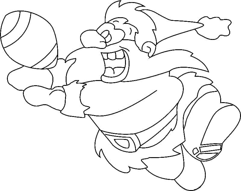 Santa is Playing Rugby coloring page