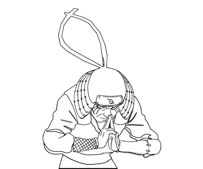 Sarutobi Hiruzen in Anime Naruto coloring page